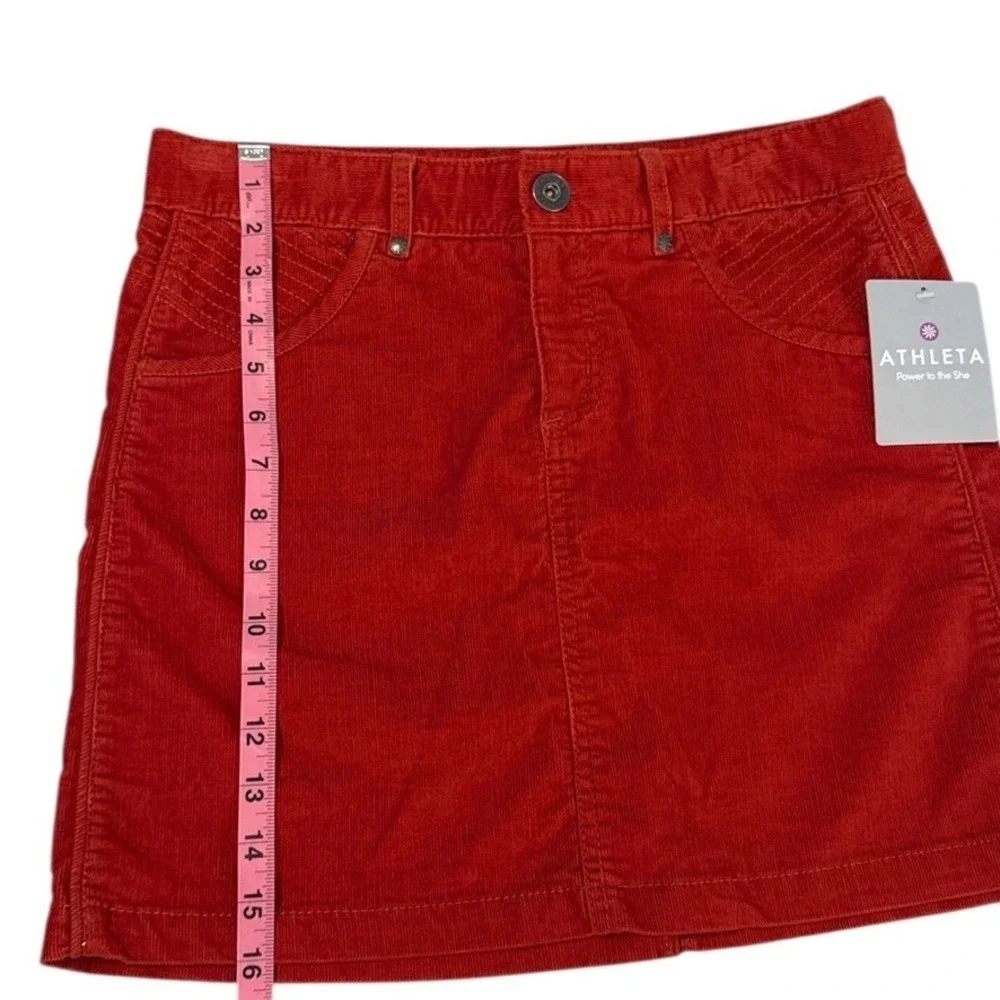 NWT Athleta Corduroy Mini Skirt Burnt Orange Size 4 Preppy Retro‎ 70's